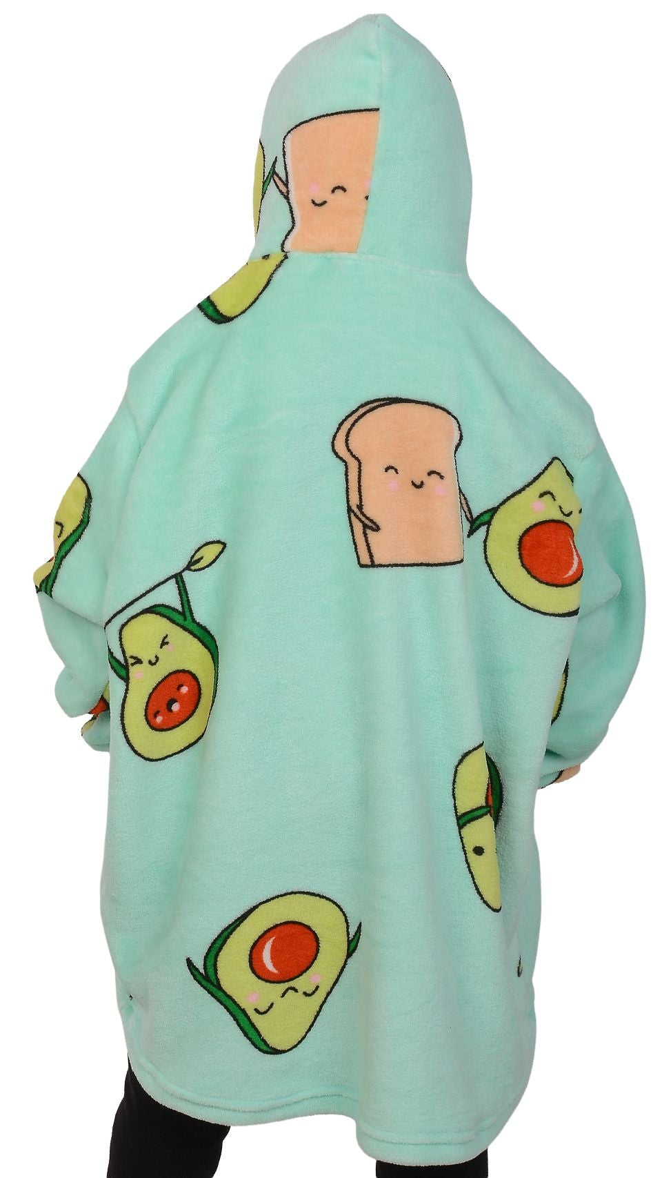 Mint Oversized Avocado Kids Blanket Hoodie