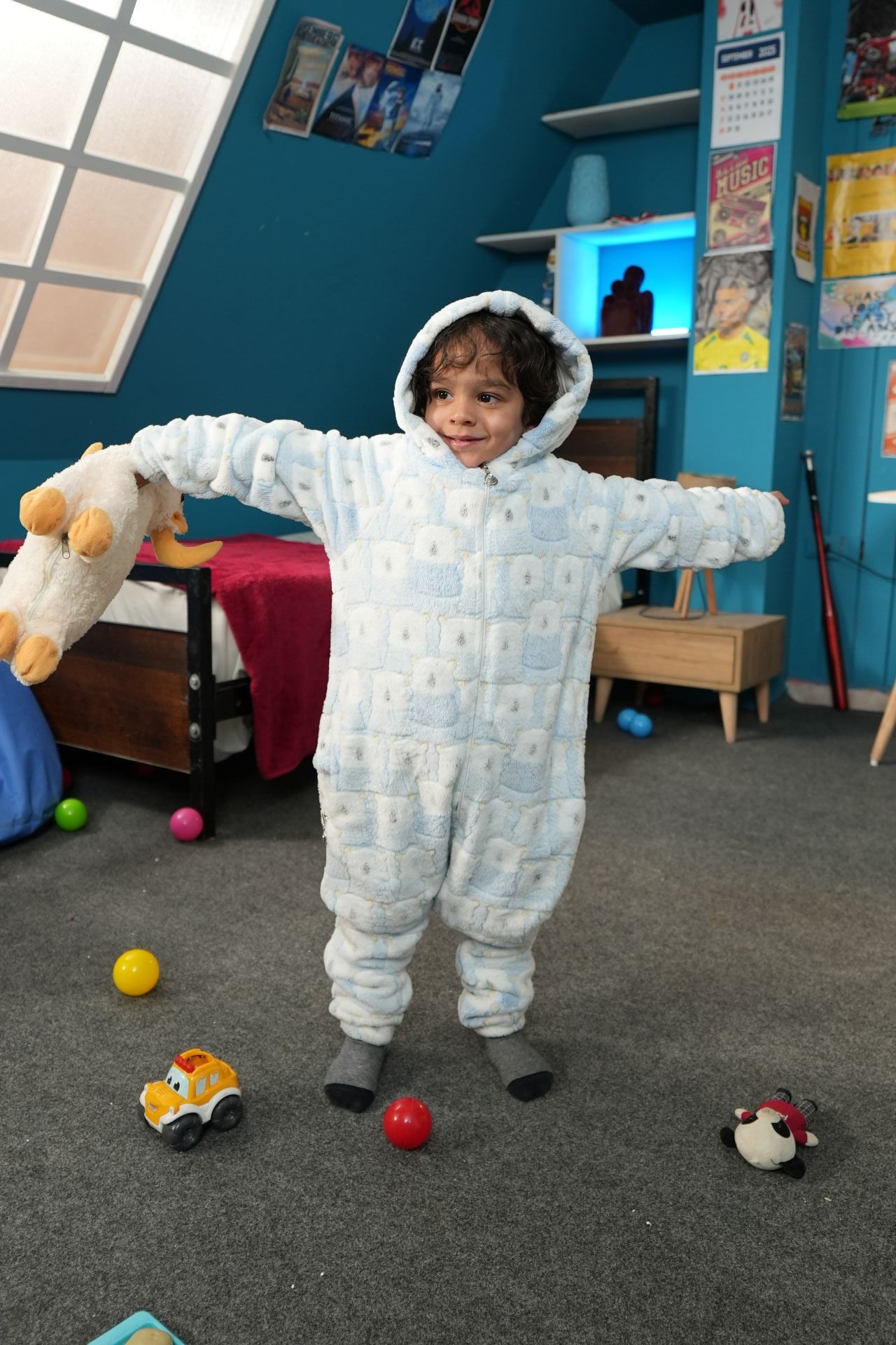 Baby-blue Polarbear Kids Onesie