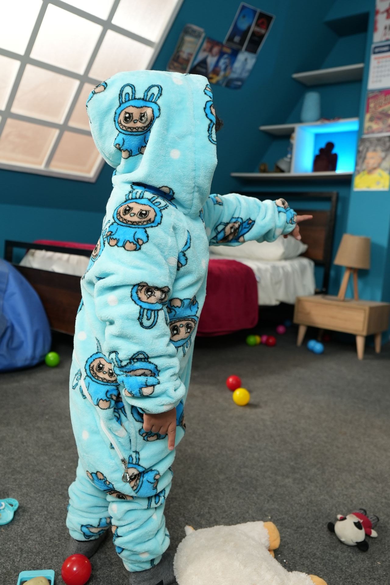 Blue Labubu Kids Onesie