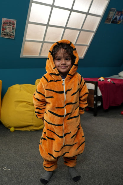 Orange Tiger Kids Onesie