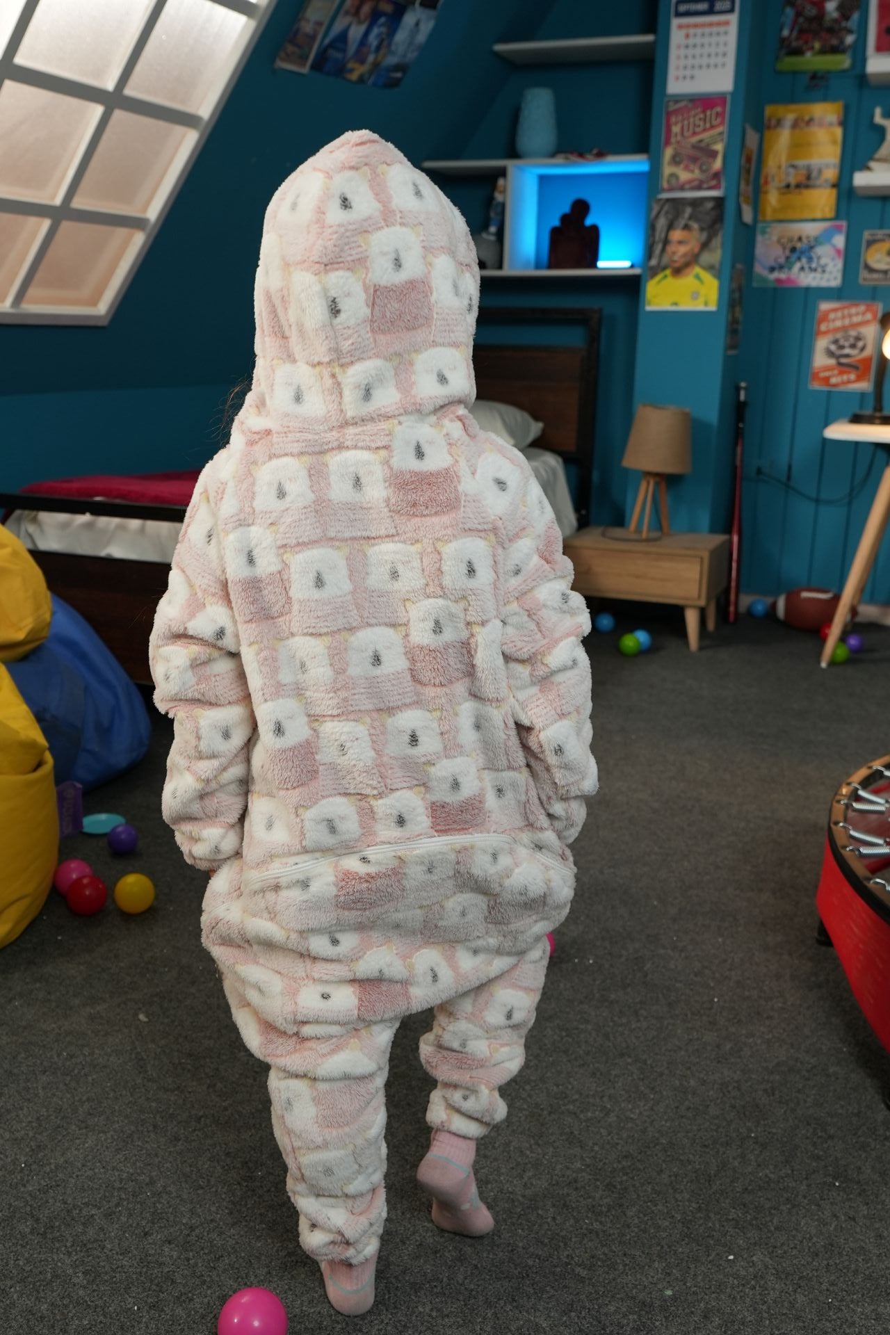 Salmon Peach Polarbear Kids Onesie