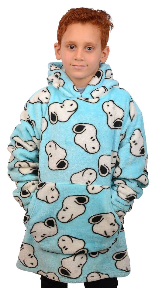 Blue Snoop Kids Blanket Hoodie