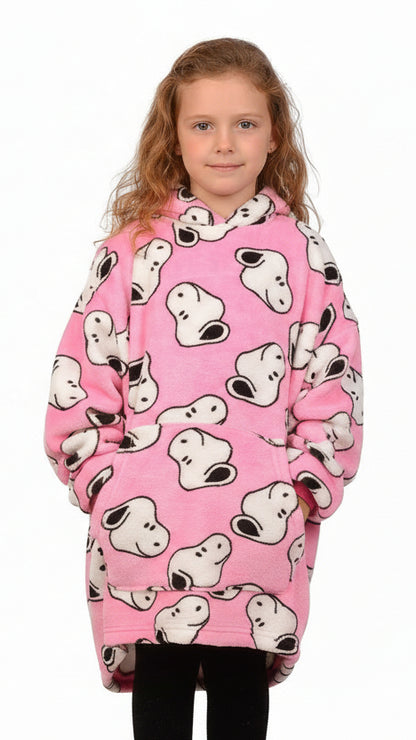 Pink Snoop Kids Blanket Hoodie